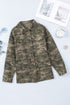 Green Camo Print Multi Pockets Button-Up Jacket
